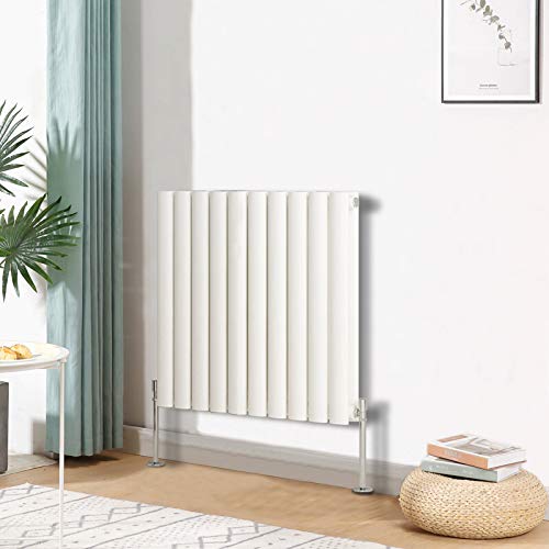 Blümme Double Oval Column Horizontal Designer Radiator 600x590mm White