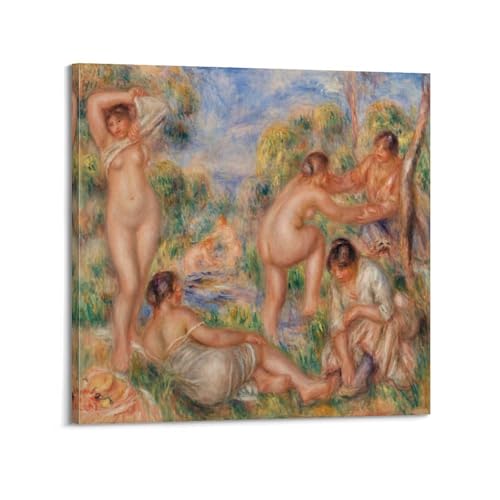 Impression sur toile Bathing Group Renoir tableau décoration murale 60x60 cm