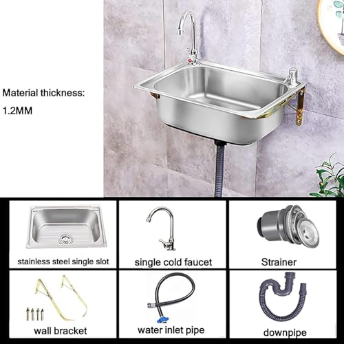 Fregadero de Pared Antiatascos con Cesta de Filtro Profunda para Cocinas 3