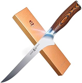 TUO Boning Knife - Razor Sharp Fillet Knife - High Carbon German Stainless Steel Kitchen Cutlery - Pakkawood Handle - Luxurious Gift Box Included - 7 inch - Fiery Phoenix Series