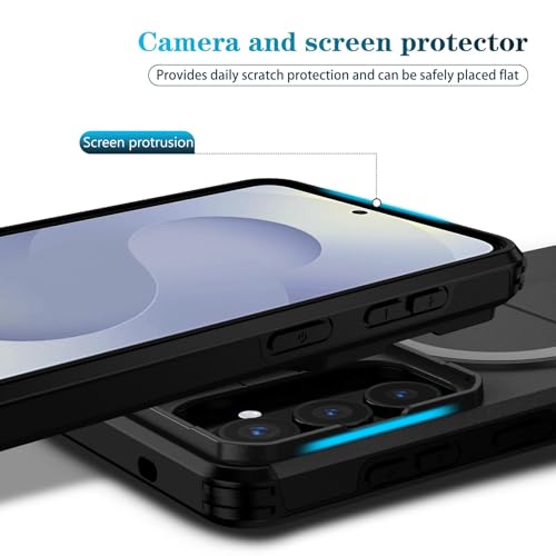 Image of ShieldTech MagStand Series Case for Samsung Galaxy S26 Plus 5G, Mobile Cover with Sliding Camera Shield, Mag-Safe, Kickstand, Shockproof for Samsung Galaxy S26 Plus 5G - Black