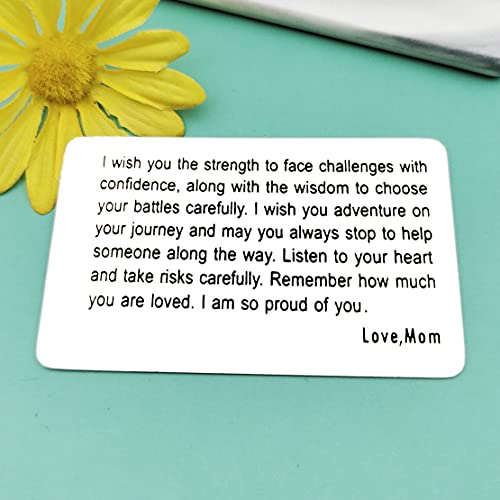 Inspirational Gift from Mom Metal Wallet Insert Card to My Son Gift Daughter Gift Encouragement Gift for Teen Girl Boy Family Gifts Engraved Wallet Insert Card Birthday Graduation Gift Jewelry2