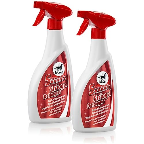 RL24 leovet - 5-Sterne Striegel | Mähnenspray für Pferde | Schweifspray für Glanz & leichte Kämmbarkeit | stoppt Juckreiz & trockene Haut | Schutz vor Schmutz | 2 x 550 ml Sprühflasche (2er Set)