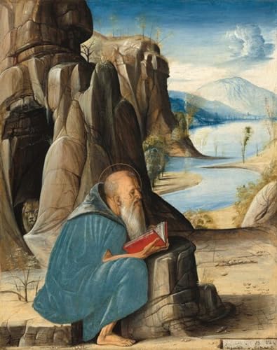 Impression sur toile saint en train de lire pour décoration salon moderne