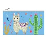 DIAMOND DOTZ DOTZIES 2592608 Original 5D Diamond Painting Etui Set, Lama, Kreativ-Kit für DIY Mäppchen mit Glitzersteinen, Diamanten-Bastelset für Kinder ab 6 Jahren