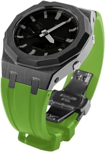 Boîtier de montre givré pour GA-2100 bracelet de rechange en acier inoxydable kit complet