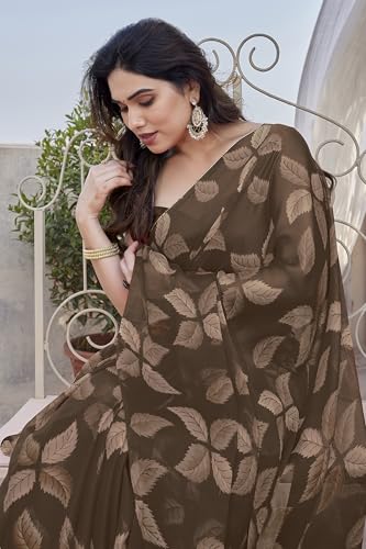 Image of MIRCHI FASHION Saree for Woman Chiffon Floral Printed | Lightweight Comfortable Daily Wear Women's Sari with Unstitched Blouse Piece (Available in 15 Colors)