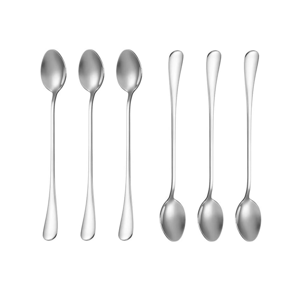 Demitasse Espresso Spoons, Coffee Spoon, 7.7Inches Stainless Steel Spoons for Dessert, Set of 6(silver)