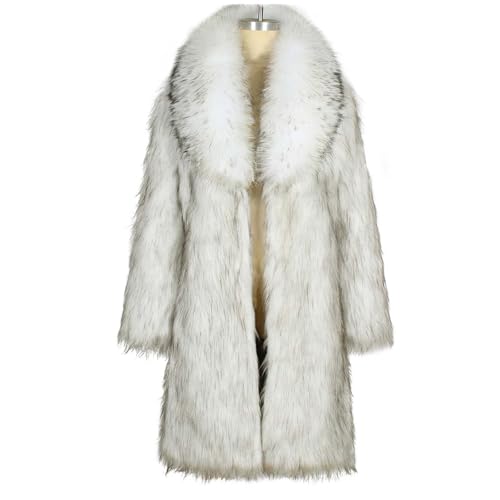 Faux Fur Coat Women Long Fuzzy Fleece Jacket Open Front Cardigan Fur Lapel Coat Warm Winter Coats Fashion Outfits4