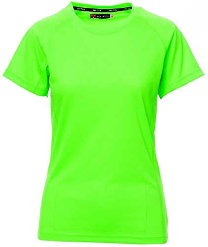 S.B.J - Sportland Damen Funktionsshirt/Laufshirt/Sportshirt Performance T-Shirt neongrün, Gr. XL Cover