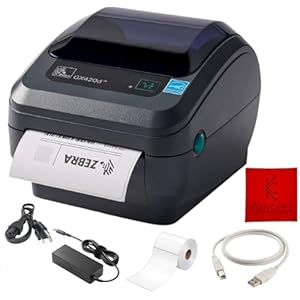GX420D Zebra Direct Impresora térmica de etiquetas, recibos y códigos de barras, con cable USB 2.0, rollo de etiquetas de 4 x 6, 24 V, conectividad USB, serie y Ethernet (renovada)