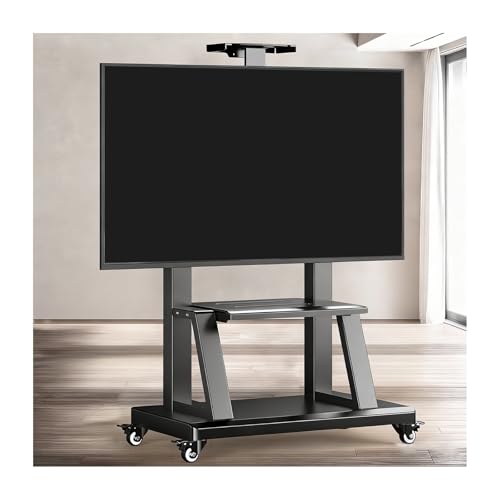 Soporte móvil para TV con ruedas bloqueables y estante miniatura 1