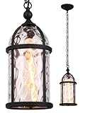 LEONLITE 18 Inch Outdoor Pendant Light, Industrial Style Outdoor Hanging Lights, Vintage Exterior Hanging Lantern, Max 60W E26 Base, Outside Chandelier Ceiling Light Fixture for Porch Entrance Foyer