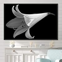 Framed Canvas Wall Art Black and White Flower Canvas Prints Home Artwork Decoration for Living Room,Bedroom - 16x24 inches