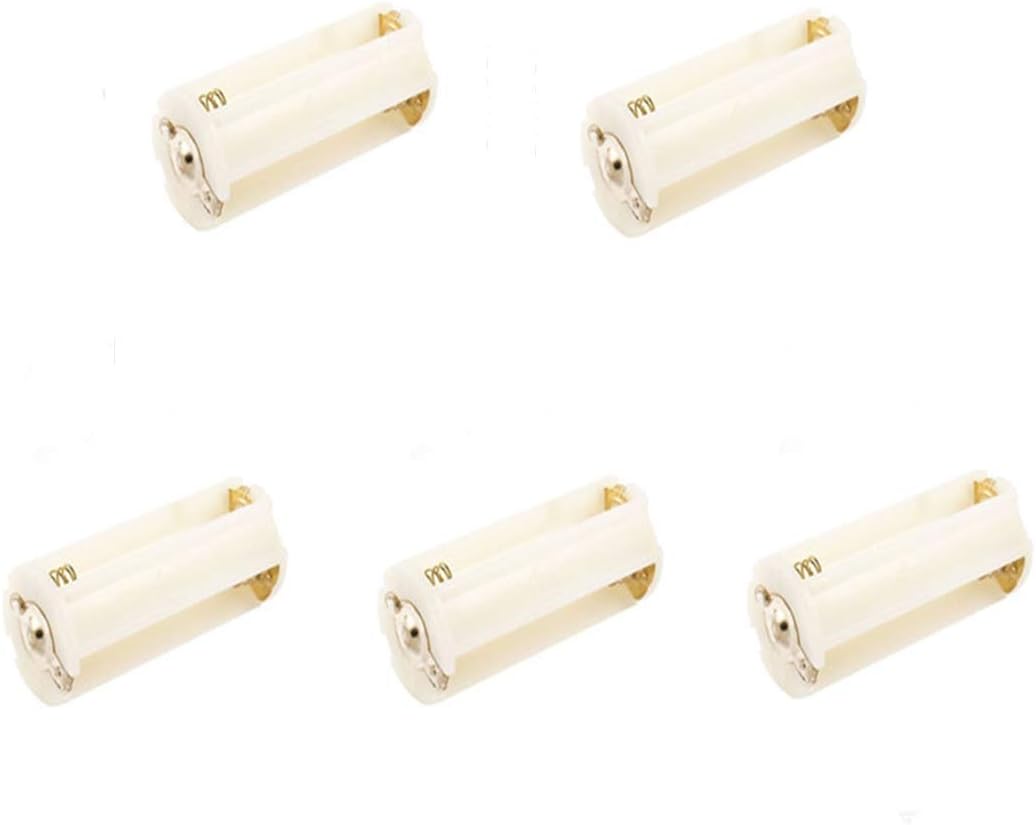 5PCS 3x1.5V AAA Series Connection Plastic Cylinder Battery Storage Holder Case Adapter Beige