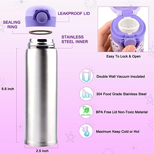 Gifts for Girls DIY Water Bottle and Baseball Cap, Decorate Your Own Water Bottle with Glitter Gem and Unicorn Stickers, Girls Birthday Present Age 4 5 6 7 8 9 10, Cap & Bottle Craft Kit for Kids Girl