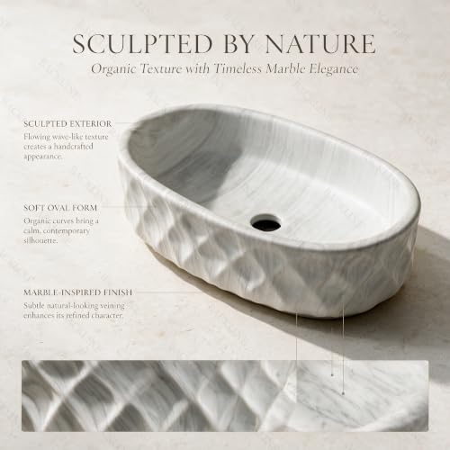 Image of Backline 20x13x5.5 Inches Table Top Wash basin Matt White | Basin for Bathroom | Countertop Bathroom Basin For Restaurant /Dining Hall /Living Room (White Matt)
