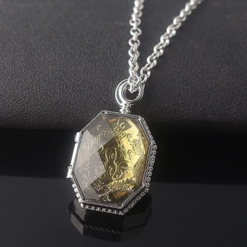 Kit Colares Harry Potter - Medalhão Horcrux Sonserina, Colar Vira Tempo Hermione