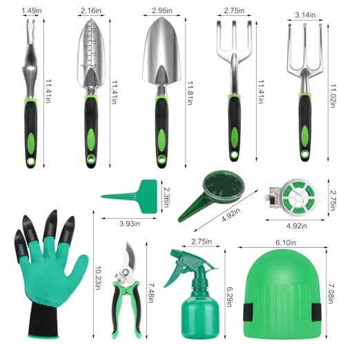 Set de herramientas de jardinería 19 piezas acero inoxidable miniatura 2