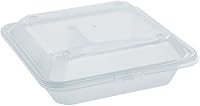 Vista 1 de HUBERT Contenedor reutilizable para llevar con 3 compartimentos de polipropileno, 9 pulgadas de largo x 9 pulgadas de ancho x 3 1/8 pulgadas de alto