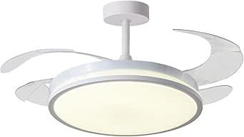 BEL AIR HOME - Ventilador de techo DUNE con Aspas Desplegables Luz Led 36W en 3 Temperaturas de Luz con Mando a Distancia -Motor DC Eficiente y Silencioso (BLANCO)