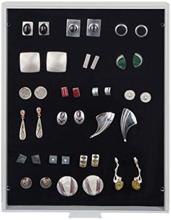 Lindner 2418 Collection Box for Pins/ Medals/ Emblems, gray / black inserts
