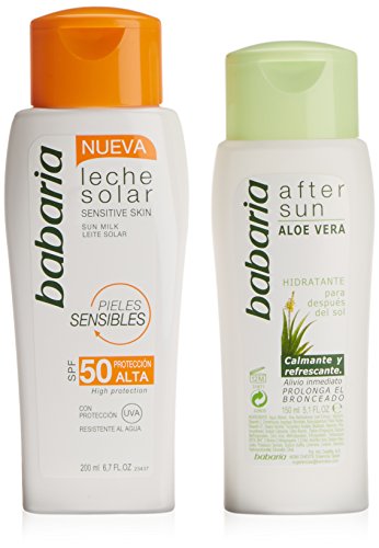Babaria Piel Sensible SPF50 Leche Lote Protector Solar - 2 Piezas