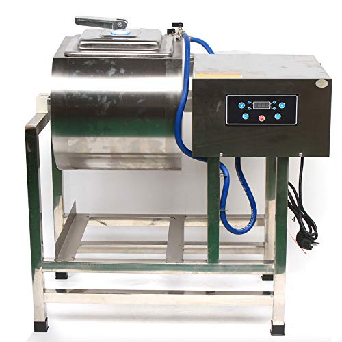 czyuRachel Batidora de carne eléctrica de acero inoxidable, 200 W Mezclador de carnicería marinador 38l máquina de sal sellada y marinada control ordenador tiempo ajustable con 2.0mm espesor carrera