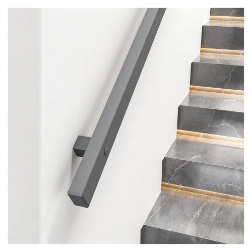 Rambarde d'escalier en fer forgé gris de 120 cm - Kit complet de sécurité