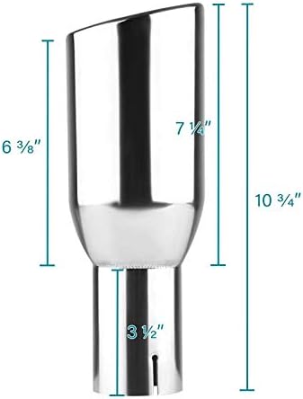 Miniatura 2 de Spec-D Tuning Punta de silenciador de escape doble inclinada de acero inoxidable de 2.5 pulgadas de entrada y 3.875 pulgadas