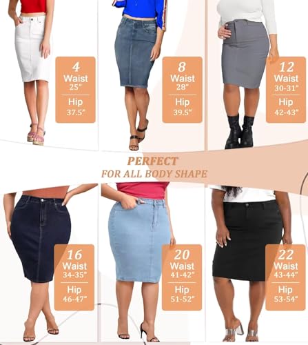 Lexi Womens Super Comfy Hyper Stretch Denim Skirt4