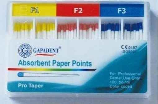 Absorbent Paper Points -F1,F2,F3 Assorted (100 Points)
