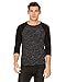 Bella + Canvas Unisex 3/4-Sleeve Baseball T-Shirt>2XL BLACK MRBLE/BLCK 3200
