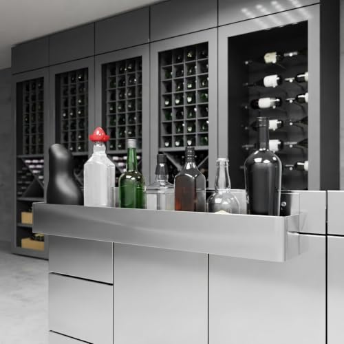 Image of 36 in. Single Tier Stainless Steel Speed Rail Rack for Commercial Bars, NSF