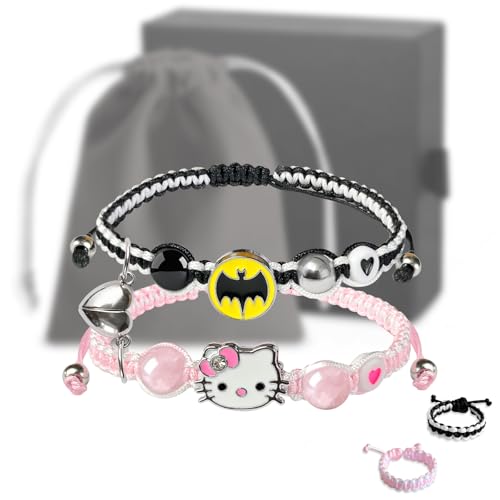 GVUSMIL Couples/Friendship Matching Bracelets,DIY Bat/Spider/kitty Bracelets Set,Jewelry Gifts for BF and GF Daughter Sister Bestie,Matching Bracelet for Couples Best Friend4