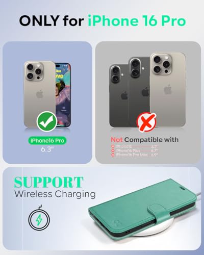 Coque portefeuille iPhone 16 Pro anti-rayures béquille intégrée - 2
