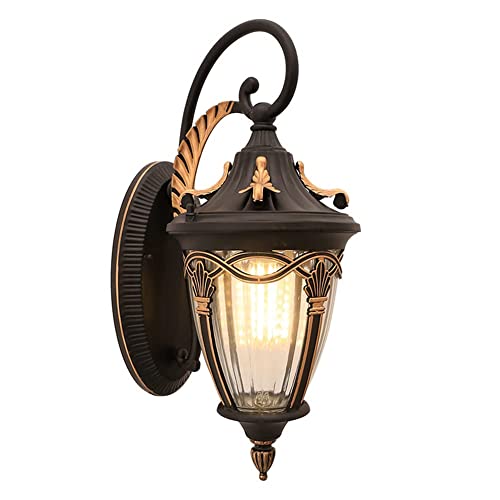 Zewnętrzna lampa ścienna z wodoodpornym szklanym kinkietem w stylu vintage - oświetlenie zewnętrzne w stylu antycznym do ogrodu, werandy i drzwi wejściowych