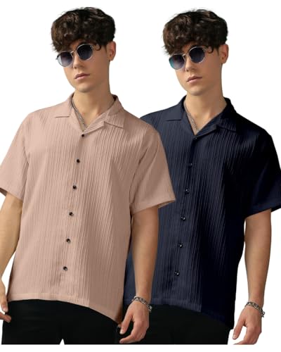 Image of Men's Striped Half Sleeve Polycotton Shirt | Casual & Formal Wear | Comfortable & Stylish