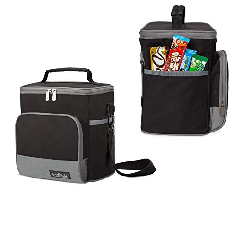 Apollo Walker Lunch Box Insulated Lunch Bag Large Foldable Waterproof Cooler Picnic Tote Bag for Adult Men, Women, Black
