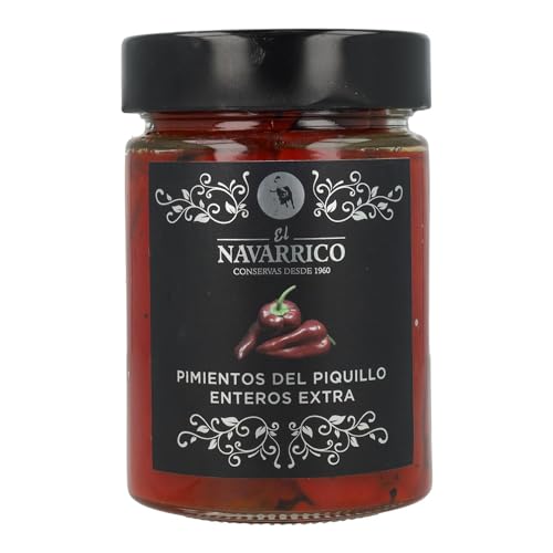 Pimiento Piquillo Entero El Navarrico Etiqueta Negra Frasco Mio 314 ml