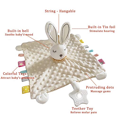 Upalupa Baby Plush Tags Toys Soft Stuffed Animal Blankets Lovey Rattle Toys Soothing Sensory Tags Securtiy Blanket, Great Shower Gift For Boys Girls #TOP6
