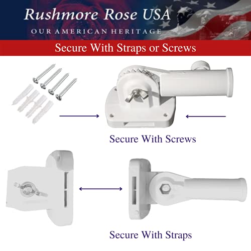 Rushmore Rose Usa Flag Pole Holder For House - Multi Position Mounting Bracket, Heavy Duty Aluminium Flag Pole Mount For Outdoor Flagpole #TOP3
