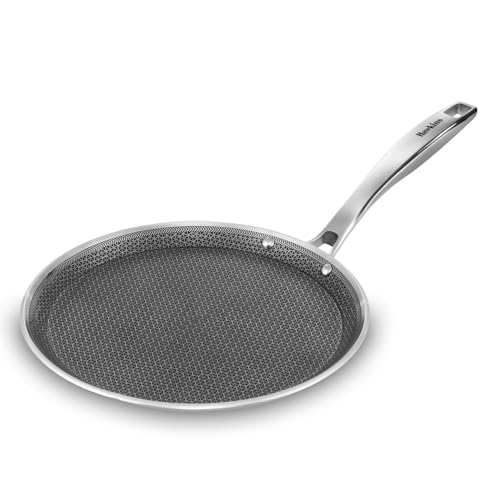 Image of Hawkins 26 cm Triply with Shielded Nonstick Pro Flat Tava | Induction & Gas Compatible | Flat Surface, Spill-Resistant Rim | Silver (PSNFT26)
