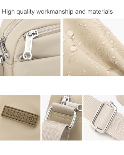 Titosha Triple Zip Small Nylon Crossbody Bags for Women Casual Purse Shoulder Bag Handbags with Adjustable Shoulder Strap4