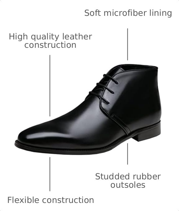 Image of Jousen Men's Leather Chukka Boots Dress Boots Business Casual Ankle Boots