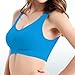 Womens Lightweight No Underwire Bra Full Coverage Stretch Comfort Bralettes Push Up Breathable Workout Yoga Sports Bra Blue
