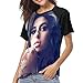 fenglinghua Frauen Kurzarm T-Shirt Amy Winehouse Women Raglan Short Sleeve Casual Print T-Shirts Baseball Blouses Unique Design top
