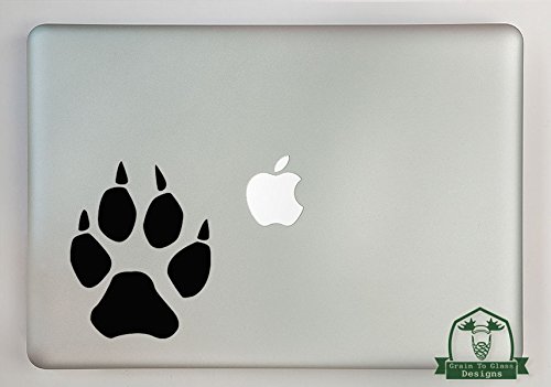 Wolf Paw Print Vinyl Decal Sized to Fit A 13