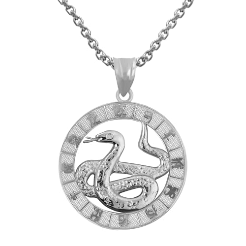 Claddagh Gold .925 Sterling Silver Chinese Zodiac Pendant Necklace