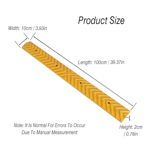 Mini reductor de velocidad modular de goma amarillo con medidas de 100x10x2cm 3